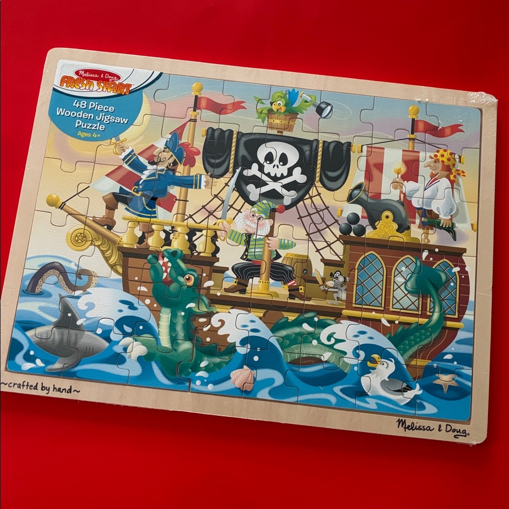 Melissa & Doug - PIRATE ADVENTURE WOODEN JIGSAW TRAY PUZZLE